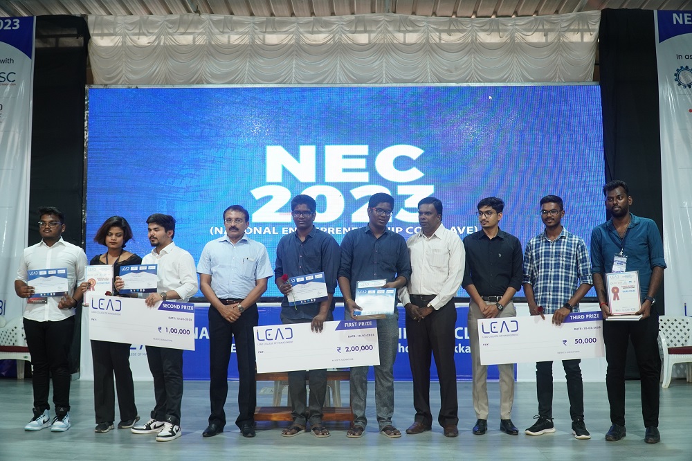 NEC 3 winners on stage